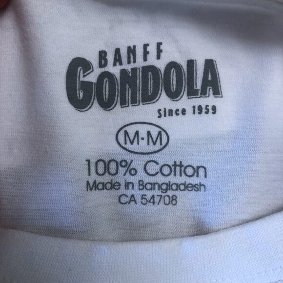 Canada White Graphic Tee T-Shirt Men's Unisex Size Medium Banff Gondola - Picture 5 of 5